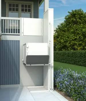 Bruno VPL2 Donated Vertical Platform Lift (VPL) installed at a home exterior
